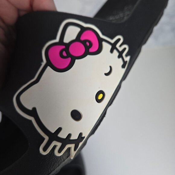 Hello Kitty Slides Girls Size 2-3 Black Sanrio Outdoor Waterproof Non Marking - Picture 10 of 10